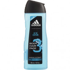 ADIDAS ICE DIVE by Adidas 3 BODY, HAIR & FACE SHOWER GEL 13.5 OZ (DEVELOPED WITH ATHLETES)