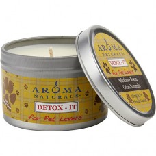 DETOX-IT AROMATHERAPY by  ONE 2.5x1.75 inch SOY/BEESWAX BLEND AROMATHERAPY CANDLE FOR PET LOVERS. REBALANCE ROOM ODORS WITH NATURAL BEESWAX, SUNFLOWER, SOY & RICE BRAN WAX.  BURNS APPROX. 15 HRS.