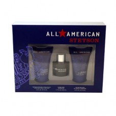 ALL AMERICAN STETSON3 PC. GIFT SET ( COLOGNE SPRAY 1.7 oz + SOOTHING AFTERSHAVE LOTION WITH ALOE 4.0 oz + HAIR AND BODY WASH 4.0 oz )