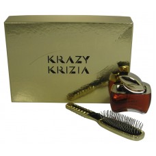 KRAZY KRIZIA2 PC. GIFT SET ( EAU DE TOILETTE SPRAY 3.4 oz + HAIR BRUSH)