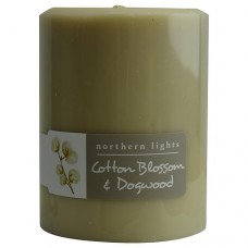 COTTON BLOSSOM & DOGWOOD by  ONE 3x4 inch PILLAR CANDLE.  BURNS APPROX. 80 HRS.