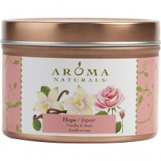 HOPE AROMATHERAPY by Hope Aromatherapy ONE 2.5x1.75 inch TIN SOY AROMATHERAPY CANDLE. COMBINES THE ESSENTIAL OILS OF VANILLA & ROSE. BURNS APPROX. 15 HRS.