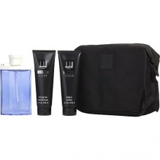 DESIRE BLUE OCEAN by Alfred Dunhill EDT SPRAY 3.4 OZ & AFTERSHAVE BALM 3 OZ & SHOWER GEL 3 OZ & TOILETRY BAG